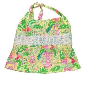 Vintage Lilly Pulitzer Vintage Yellow Paradise Square Neck Crop Halter Lace 12
